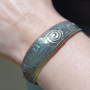 Silver Embossed Cuff Bracelet